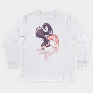 Koi Mermaid Kids Long Sleeve T-Shirt